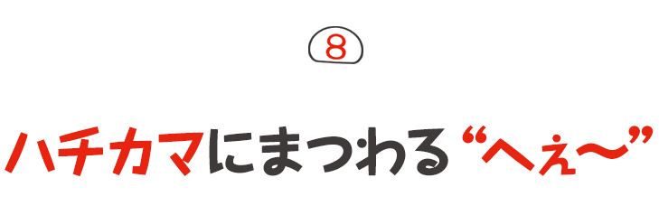 ハチカマにまつわるへぇ～